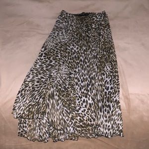 Cheetah midi skirt with adjustable waist